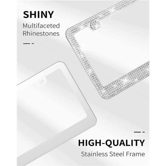License Plate Frame - Lastingly Bling License Plate Frame - Sparkly Rhinestone - Picture 2 of 6